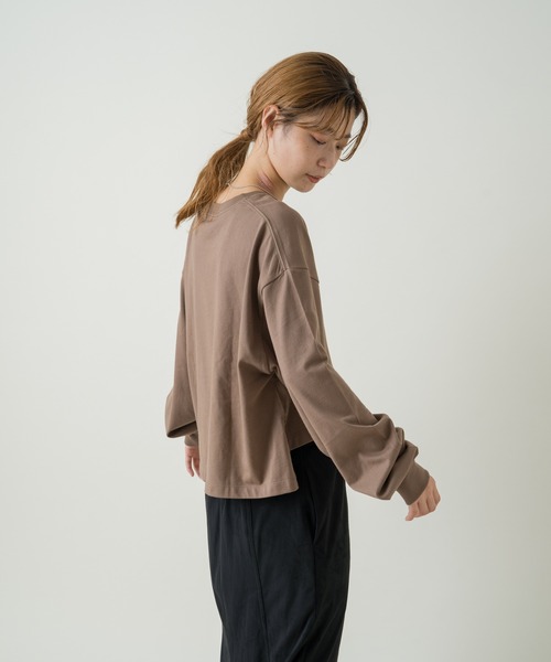 Kastane（カスタネ）の「【サイズ展開あり】刺繍ウェーブロゴロンTee（Tシャツ/カットソー・レディース・パープル/モカ/ライトグレー・XL/M）」の17枚目の写真