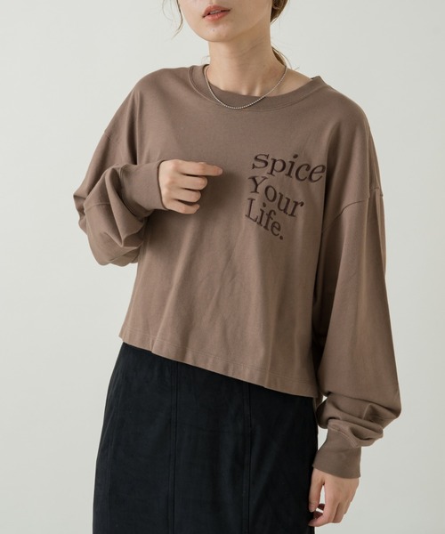 Kastane（カスタネ）の「【サイズ展開あり】刺繍ウェーブロゴロンTee（Tシャツ/カットソー・レディース・パープル/モカ/ライトグレー・XL/M）」の18枚目の写真