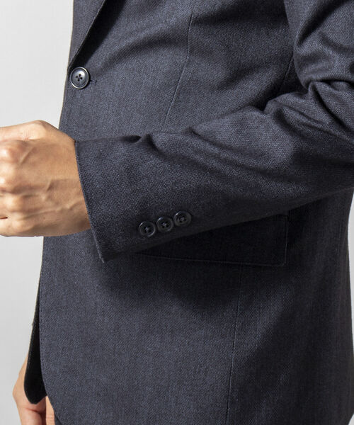 NOLLEY'S goodman（ノーリーズグッドマン）の「ソフトサーモ セットアップ テーラードジャケット(※保温性、発熱性、魅力的な機能素材セットアップ!!)（テーラードジャケット・メンズ・ライトグレー/インディゴブルー/ブルー系その他7・LARGE/MEDIUM/X-LARGE/SMALL）」の6枚目の写真