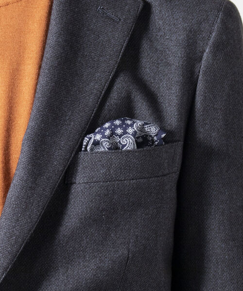 NOLLEY'S goodman（ノーリーズグッドマン）の「ソフトサーモ セットアップ テーラードジャケット(※保温性、発熱性、魅力的な機能素材セットアップ!!)（テーラードジャケット・メンズ・ライトグレー/インディゴブルー/ブルー系その他7・LARGE/MEDIUM/X-LARGE/SMALL）」の8枚目の写真