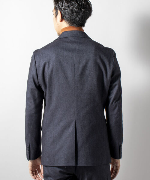 NOLLEY'S goodman（ノーリーズグッドマン）の「ソフトサーモ セットアップ テーラードジャケット(※保温性、発熱性、魅力的な機能素材セットアップ!!)（テーラードジャケット・メンズ・ライトグレー/インディゴブルー/ブルー系その他7・LARGE/MEDIUM/X-LARGE/SMALL）」の10枚目の写真