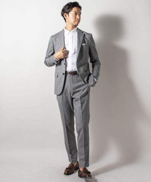 NOLLEY'S goodman（ノーリーズグッドマン）の「ソフトサーモ セットアップ テーラードジャケット(※保温性、発熱性、魅力的な機能素材セットアップ!!)（テーラードジャケット・メンズ・ライトグレー/インディゴブルー/ブルー系その他7・LARGE/MEDIUM/X-LARGE/SMALL）」の13枚目の写真