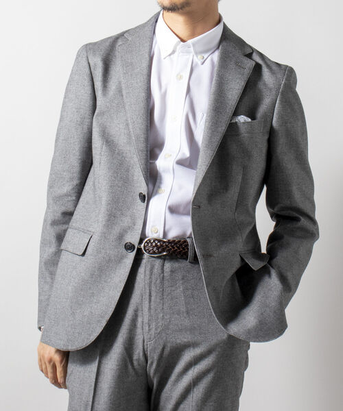 NOLLEY'S goodman（ノーリーズグッドマン）の「ソフトサーモ セットアップ テーラードジャケット(※保温性、発熱性、魅力的な機能素材セットアップ!!)（テーラードジャケット・メンズ・ライトグレー/インディゴブルー/ブルー系その他7・LARGE/MEDIUM/X-LARGE/SMALL）」の15枚目の写真