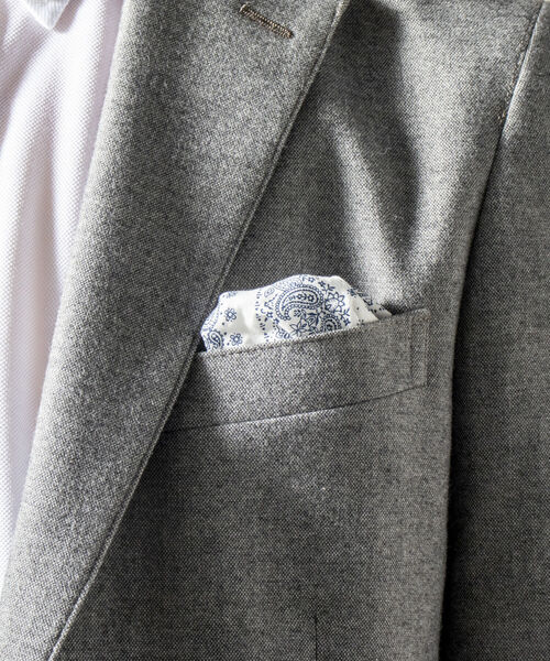 NOLLEY'S goodman（ノーリーズグッドマン）の「ソフトサーモ セットアップ テーラードジャケット(※保温性、発熱性、魅力的な機能素材セットアップ!!)（テーラードジャケット・メンズ・ライトグレー/インディゴブルー/ブルー系その他7・LARGE/MEDIUM/X-LARGE/SMALL）」の16枚目の写真