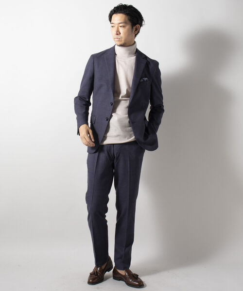 NOLLEY'S goodman（ノーリーズグッドマン）の「ソフトサーモ セットアップ テーラードジャケット(※保温性、発熱性、魅力的な機能素材セットアップ!!)（テーラードジャケット・メンズ・ライトグレー/インディゴブルー/ブルー系その他7・LARGE/MEDIUM/X-LARGE/SMALL）」の18枚目の写真