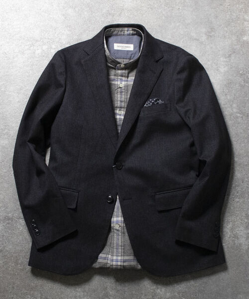 NOLLEY'S goodman（ノーリーズグッドマン）の「ソフトサーモ セットアップ テーラードジャケット(※保温性、発熱性、魅力的な機能素材セットアップ!!)（テーラードジャケット・メンズ・ライトグレー/インディゴブルー/ブルー系その他7・LARGE/MEDIUM/X-LARGE/SMALL）」の21枚目の写真