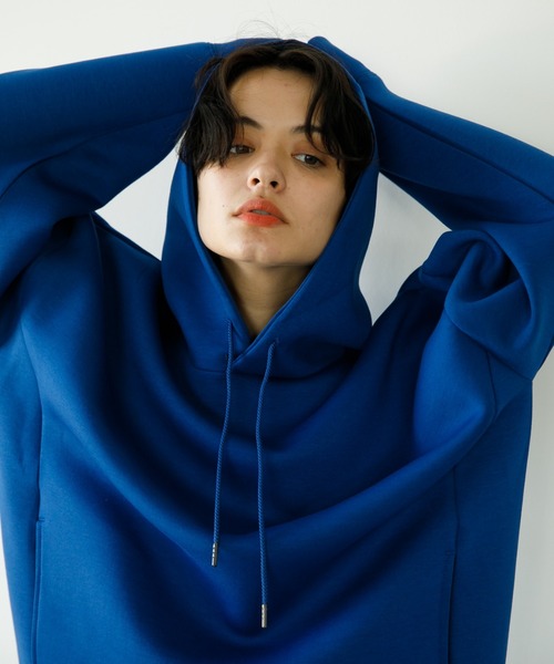 koe（コエ）の「ライトダンボールパーカー（パーカー・レディース・ライトベージュ/ピンク系その他2/ブルー/イエロー/ライトグレー/ブラック/グリーン/ピンク・S/L/XL/M）」の6枚目の写真