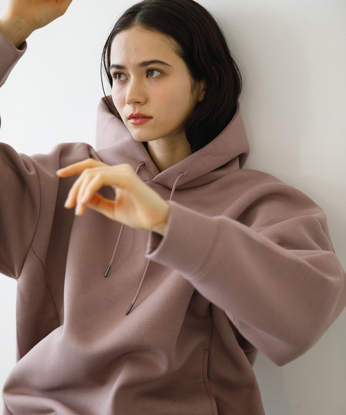 koe（コエ）の「ライトダンボールパーカー（パーカー・レディース・ライトベージュ/ピンク系その他2/ブルー/イエロー/ライトグレー/ブラック/グリーン/ピンク・S/L/XL/M）」の8枚目の写真