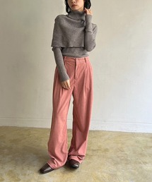 コーデュロイカラーワイドパンツ