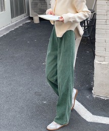 コーデュロイカラーワイドパンツ