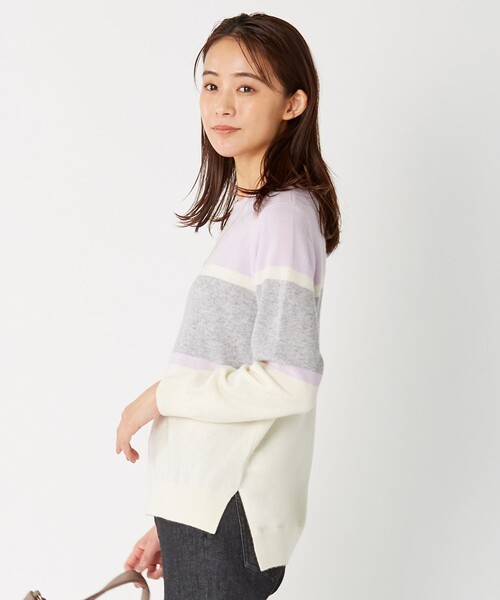 J.PRESS(ジェイプレス)の「【洗える】CASHMERE BLENDⅡ カラーブロック ニット(ニット/セーター・レディース・ホワイト系1/ブラウン系1/サックスブルー系1/ふじ色系1・MEDIUM/LARGE)」の17枚目の写真