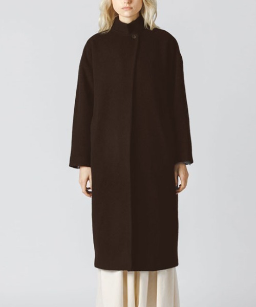 mizuiroind（ミズイロインド）の「mizuiro ind スタンドカラーロングコート（その他アウター・レディース・ダークブラウン/ベージュ/ブラック/ネイビー/チャコールグレー・FREE）」の3枚目の写真