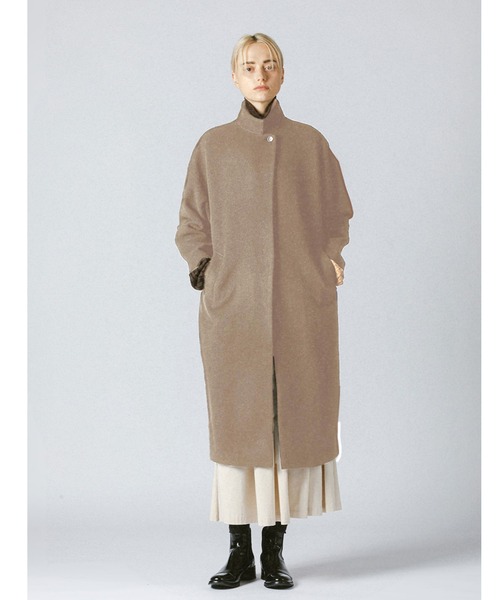 mizuiroind（ミズイロインド）の「mizuiro ind スタンドカラーロングコート（その他アウター・レディース・ダークブラウン/ベージュ/ブラック/ネイビー/チャコールグレー・FREE）」の4枚目の写真