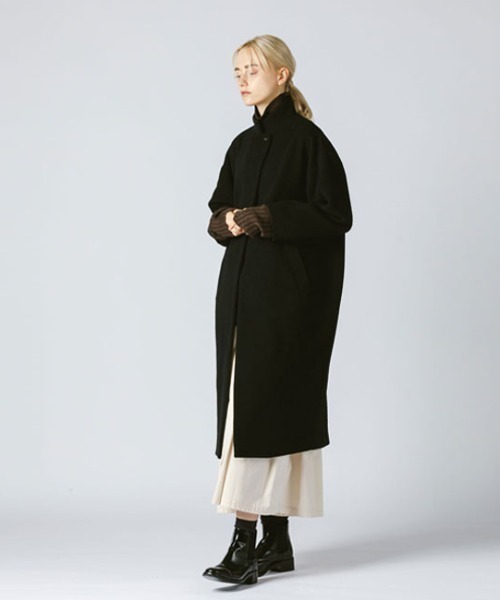 mizuiroind（ミズイロインド）の「mizuiro ind スタンドカラーロングコート（その他アウター・レディース・ダークブラウン/ベージュ/ブラック/ネイビー/チャコールグレー・FREE）」の19枚目の写真