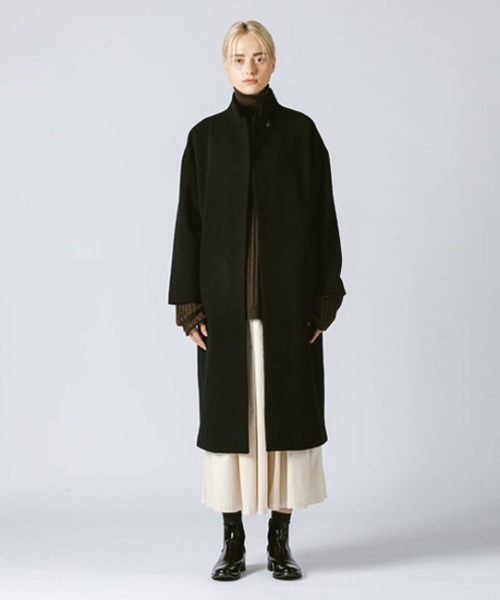 mizuiroind（ミズイロインド）の「mizuiro ind スタンドカラーロングコート（その他アウター・レディース・ダークブラウン/ベージュ/ブラック/ネイビー/チャコールグレー・FREE）」の18枚目の写真