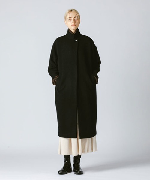 mizuiroind（ミズイロインド）の「mizuiro ind スタンドカラーロングコート（その他アウター・レディース・ダークブラウン/ベージュ/ブラック/ネイビー/チャコールグレー・FREE）」の17枚目の写真