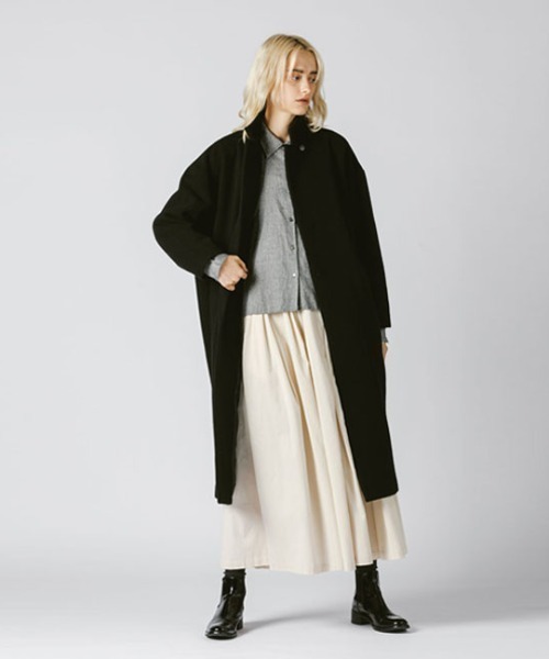 mizuiroind（ミズイロインド）の「mizuiro ind スタンドカラーロングコート（その他アウター・レディース・ダークブラウン/ベージュ/ブラック/ネイビー/チャコールグレー・FREE）」の16枚目の写真