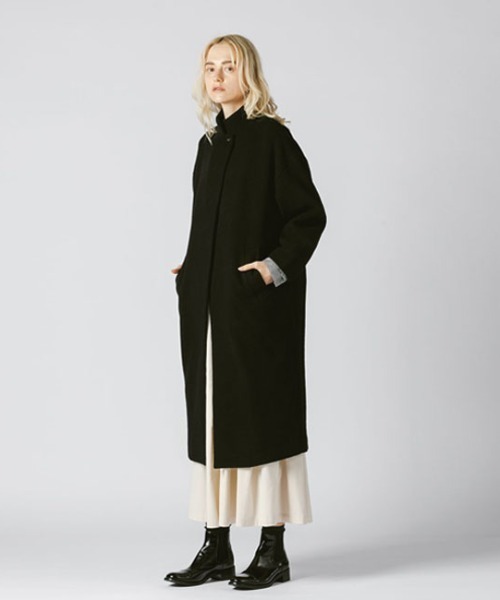 mizuiroind（ミズイロインド）の「mizuiro ind スタンドカラーロングコート（その他アウター・レディース・ダークブラウン/ベージュ/ブラック/ネイビー/チャコールグレー・FREE）」の14枚目の写真