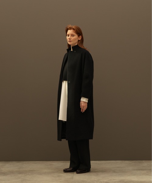 mizuiroind（ミズイロインド）の「mizuiro ind スタンドカラーロングコート（その他アウター・レディース・ダークブラウン/ベージュ/ブラック/ネイビー/チャコールグレー・FREE）」の7枚目の写真