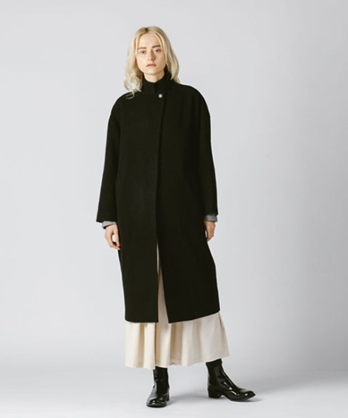 mizuiroind（ミズイロインド）の「mizuiro ind スタンドカラーロングコート（その他アウター・レディース・ダークブラウン/ベージュ/ブラック/ネイビー/チャコールグレー・FREE）」の8枚目の写真