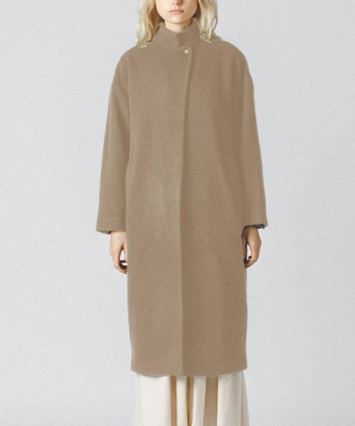 mizuiroind（ミズイロインド）の「mizuiro ind スタンドカラーロングコート（その他アウター・レディース・ダークブラウン/ベージュ/ブラック/ネイビー/チャコールグレー・FREE）」の9枚目の写真