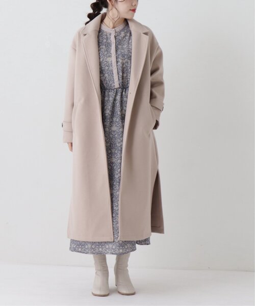 RAY CASSIN（レイカズン）の「フェイクウールシングルチェスターコート（チェスターコート・レディース・ピンクベージュ/ライトカーキ/グレイッシュベージュ・MEDIUM/LARGE）」の3枚目の写真