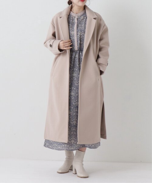 RAY CASSIN（レイカズン）の「フェイクウールシングルチェスターコート（チェスターコート・レディース・ピンクベージュ/ライトカーキ/グレイッシュベージュ・MEDIUM/LARGE）」の8枚目の写真