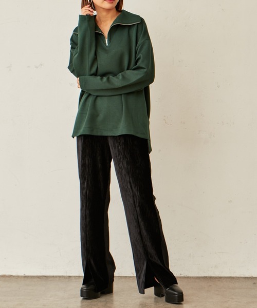 Lui's(ルイス)の「楊柳ベロアスリットワイドパンツ(その他パンツ・レディース・ブラック/パープル・FREE)」の7枚目の写真