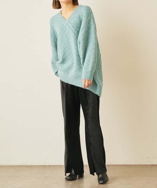 Lui's(ルイス)の「楊柳ベロアスリットワイドパンツ(その他パンツ・レディース・ブラック/パープル・FREE)」の14枚目の写真