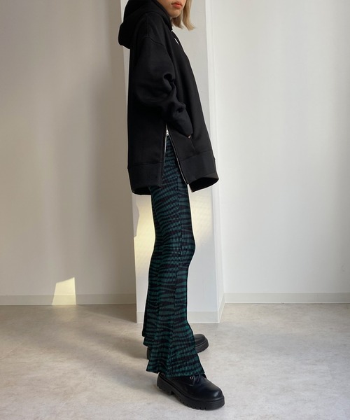 Avvenente（アベネンテ）の「【Avvenente】ゼブラ柄プリーツフレアパンツ（その他パンツ・レディース・ダークグリーン/ブラウン/アイボリー・FREE）」の22枚目の写真