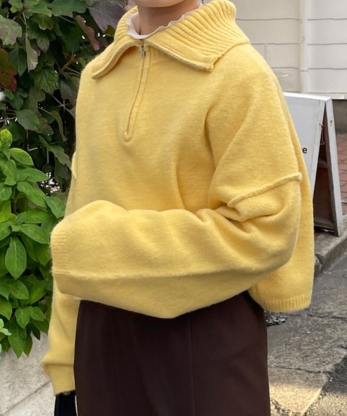 w closet（ダブルクローゼット）の「ハーフZIPショートトップス