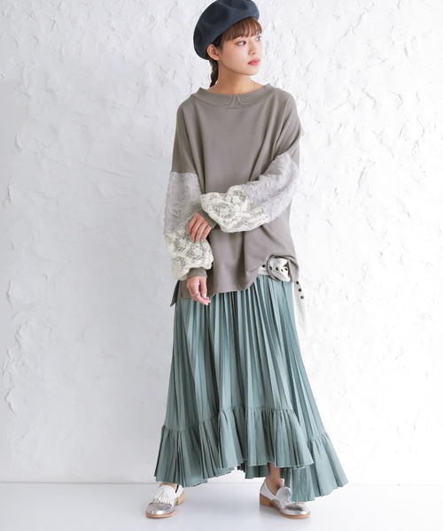 osharewalker(オシャレウォーカー)の「【廃盤】『アシメボリュームプリーツスカート』(スカート・レディース・ブラック/カーキ/ピンク/グレイッシュブルー・FREE)」の22枚目の写真