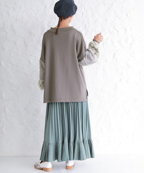 osharewalker(オシャレウォーカー)の「【廃盤】『アシメボリュームプリーツスカート』(スカート・レディース・ブラック/カーキ/ピンク/グレイッシュブルー・FREE)」の9枚目の写真