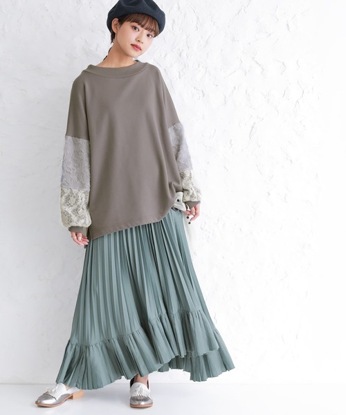 osharewalker(オシャレウォーカー)の「【廃盤】『アシメボリュームプリーツスカート』(スカート・レディース・ブラック/カーキ/ピンク/グレイッシュブルー・FREE)」の15枚目の写真