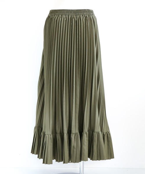 osharewalker(オシャレウォーカー)の「【廃盤】『アシメボリュームプリーツスカート』(スカート・レディース・ブラック/カーキ/ピンク/グレイッシュブルー・FREE)」の7枚目の写真