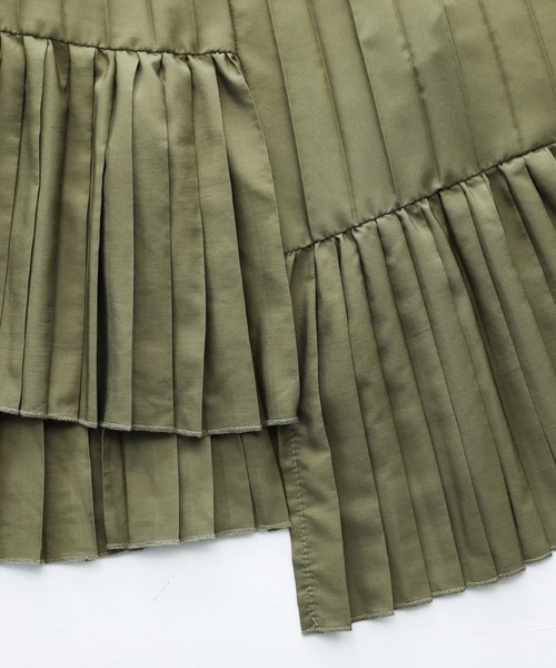 osharewalker(オシャレウォーカー)の「【廃盤】『アシメボリュームプリーツスカート』(スカート・レディース・ブラック/カーキ/ピンク/グレイッシュブルー・FREE)」の21枚目の写真