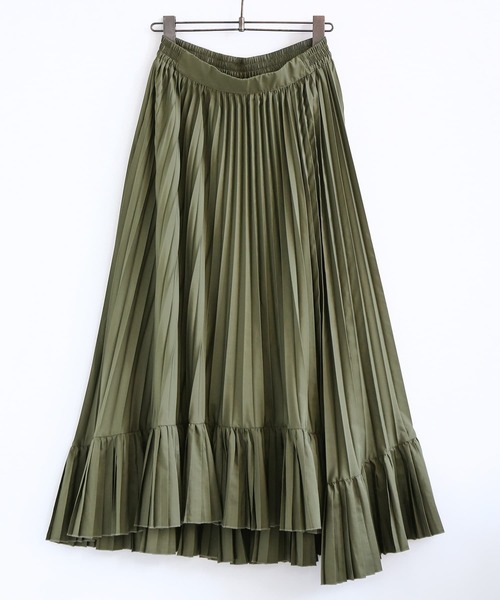 osharewalker(オシャレウォーカー)の「【廃盤】『アシメボリュームプリーツスカート』(スカート・レディース・ブラック/カーキ/ピンク/グレイッシュブルー・FREE)」の18枚目の写真