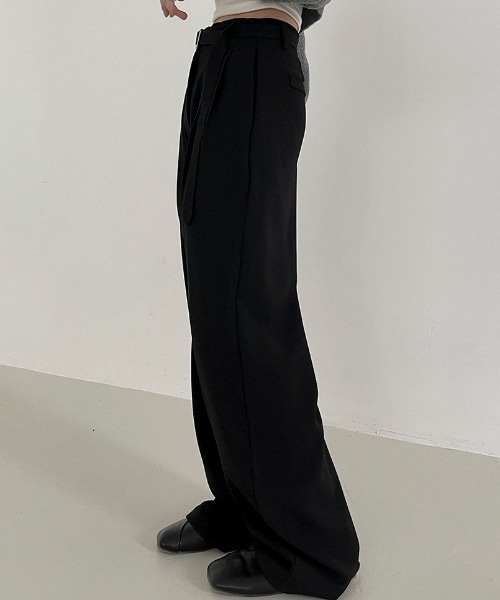 BEIDELLI（ベイデリー）の「[BELLIDE MADE] ベルトセットピンタックワイドスラックス（スラックス・レディース・チャコールグレー/ブラック/ブラウン・SMALL/MEDIUM）」の20枚目の写真