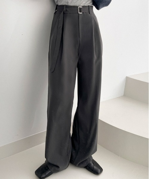 BEIDELLI（ベイデリー）の「[BELLIDE MADE] ベルトセットピンタックワイドスラックス（スラックス・レディース・チャコールグレー/ブラック/ブラウン・SMALL/MEDIUM）」の21枚目の写真