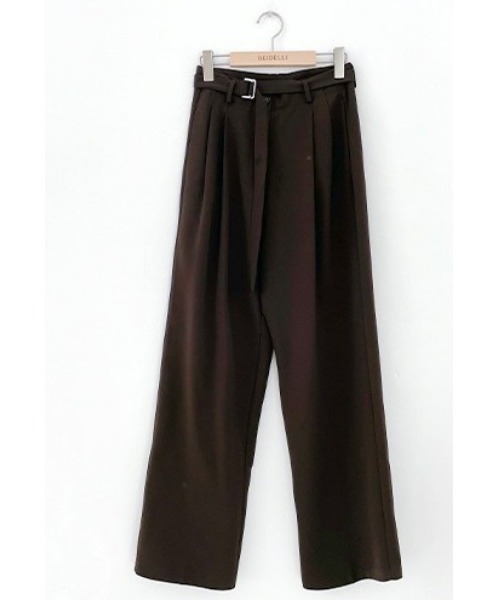 BEIDELLI（ベイデリー）の「[BELLIDE MADE] ベルトセットピンタックワイドスラックス（スラックス・レディース・チャコールグレー/ブラック/ブラウン・SMALL/MEDIUM）」の17枚目の写真