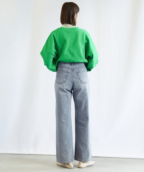 select MOCA(セレクトモカ)の「ビンテージストレートデニムパンツ(デニムパンツ・レディース・ライトインディゴブルー・SMALL/MEDIUM/LARGE)」の3枚目の写真