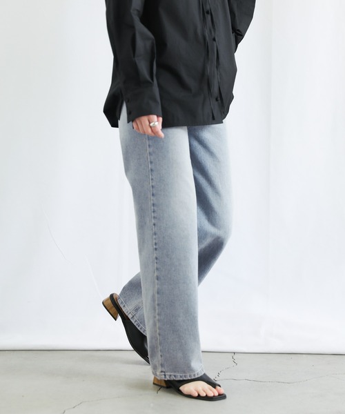 select MOCA(セレクトモカ)の「ビンテージストレートデニムパンツ(デニムパンツ・レディース・ライトインディゴブルー・SMALL/MEDIUM/LARGE)」の12枚目の写真