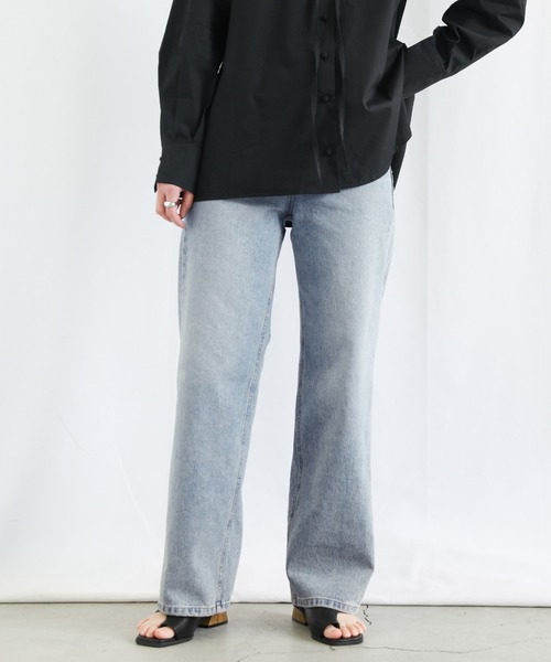 select MOCA(セレクトモカ)の「ビンテージストレートデニムパンツ(デニムパンツ・レディース・ライトインディゴブルー・SMALL/MEDIUM/LARGE)」の11枚目の写真
