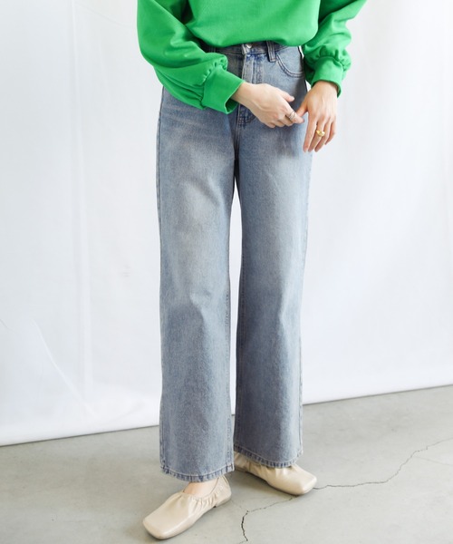 select MOCA(セレクトモカ)の「ビンテージストレートデニムパンツ(デニムパンツ・レディース・ライトインディゴブルー・SMALL/MEDIUM/LARGE)」の5枚目の写真