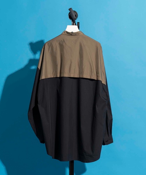 MAISON SPECIAL（メゾンスペシャル）の「《ユニセックスアイテム》【FACT FASHION】インサイドアウトプライムオーバーバイカラーバンドカラーシャツ 【MAISON SPECIAL/メゾンスペシャル】（シャツ/ブラウス・メンズ・ブラック/ネイビー・1/2）」の8枚目の写真