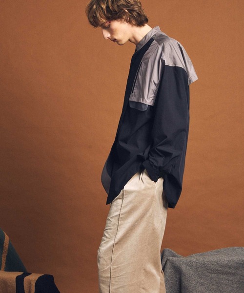 MAISON SPECIAL（メゾンスペシャル）の「《ユニセックスアイテム》【FACT FASHION】インサイドアウトプライムオーバーバイカラーバンドカラーシャツ 【MAISON SPECIAL/メゾンスペシャル】（シャツ/ブラウス・メンズ・ブラック/ネイビー・1/2）」の15枚目の写真