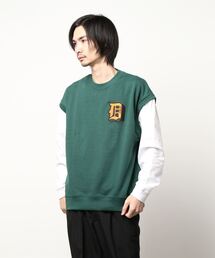 BACK NUMBER | 【BACK NUMBER】フェイクレイヤードベスト(スウェット)