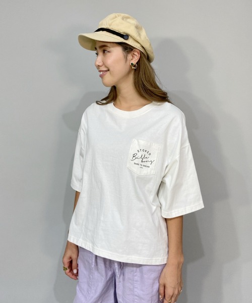 BILLABONG（ビラボン）の「BILLABONG/ビラボン  ショート丈  ルーズシルエットバックプリントTシャツ  BC013-207（Tシャツ/カットソー・レディース・ホワイト/ブラック/オレンジ/グリーン・M/L）」の18枚目の写真