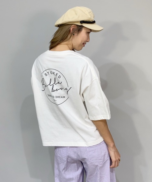 BILLABONG（ビラボン）の「BILLABONG/ビラボン  ショート丈  ルーズシルエットバックプリントTシャツ  BC013-207（Tシャツ/カットソー・レディース・ホワイト/ブラック/オレンジ/グリーン・M/L）」の21枚目の写真