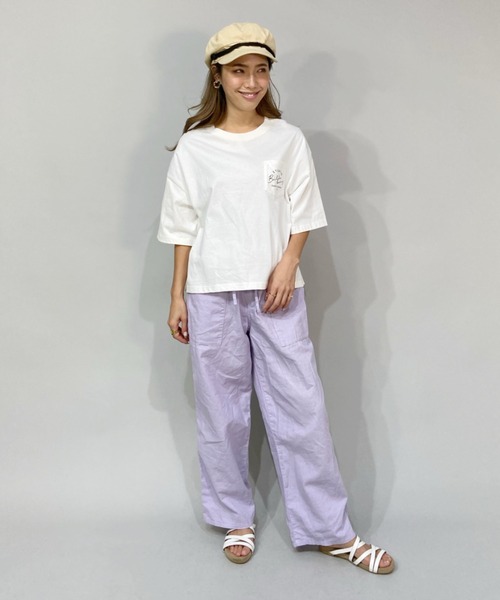 BILLABONG（ビラボン）の「BILLABONG/ビラボン  ショート丈  ルーズシルエットバックプリントTシャツ  BC013-207（Tシャツ/カットソー・レディース・ホワイト/ブラック/オレンジ/グリーン・M/L）」の22枚目の写真